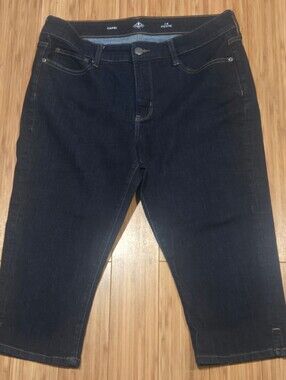 St Johns Bay Dark Blue Capri Jeans - Petite Fit